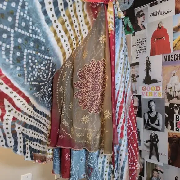 Bohemian Printed Summer Wrap Skirt - Picture 2 of 5